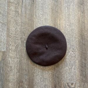 Nordstrom 100% Wool Chocolate Brown Beret